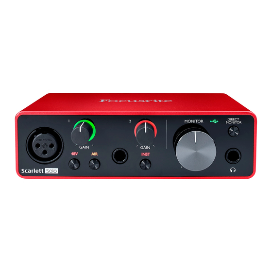 Focusrite Scarlett Solo Studio Bedienungsanleitung