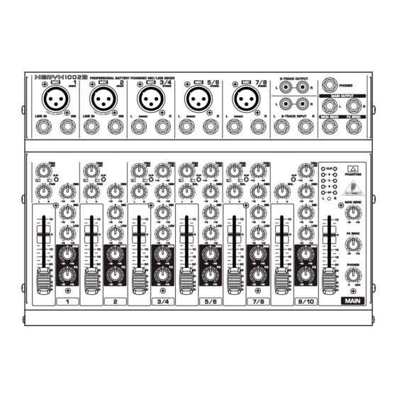 Behringer XENYX1002B Bedienungs/Sicherheitshinweise