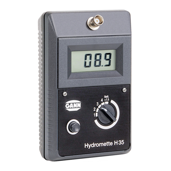 Gann Hydromette H 35 Handbücher