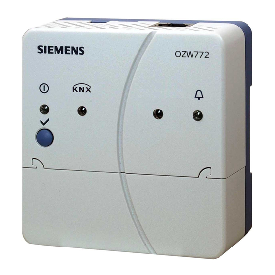 Siemens OZW772 series Handbücher