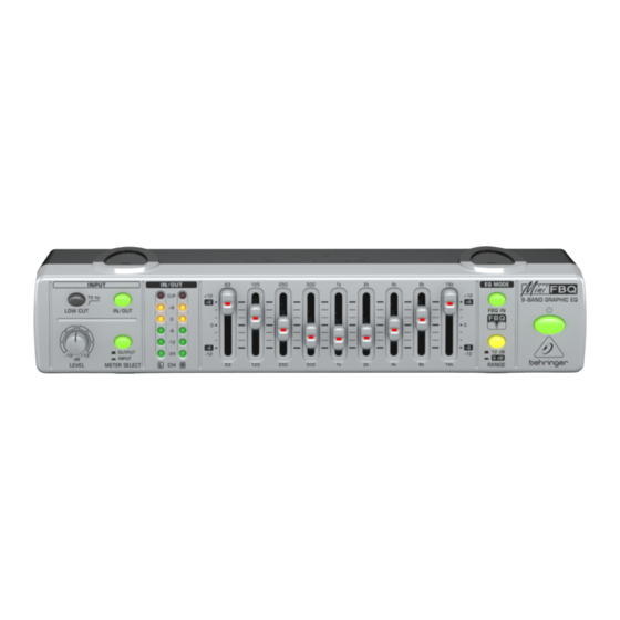 Behringer MINIFBQ FBQ800 Schnellstartanleitung