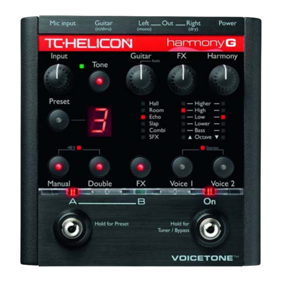 TC-Helicon VoiceTone Harmony-G Bedienungsanleitung