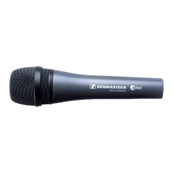 Sennheiser e840 Bedienungsanleitung