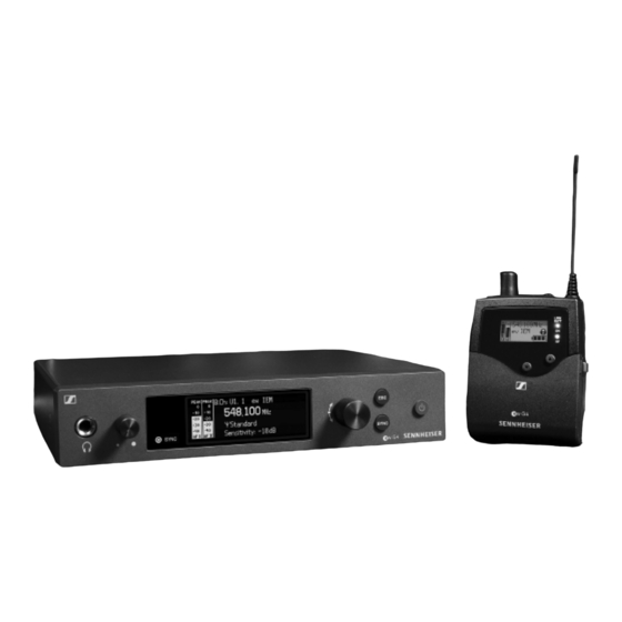 Sennheiser evolution wireless G4 IEM-Serie Bedienungsanleitung