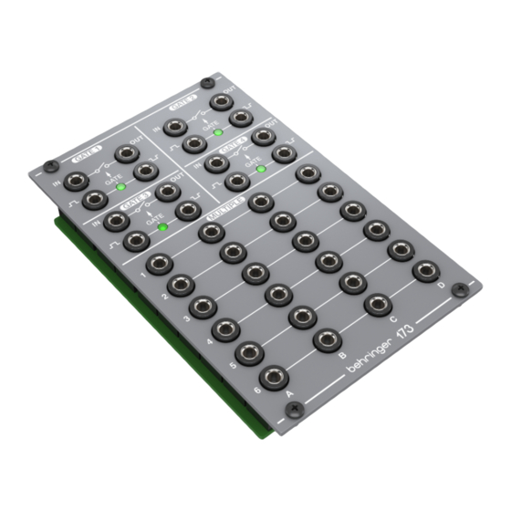 Behringer 173 QUAD GATE/MULTIPLES Schnellstartanleitung
