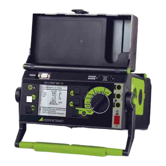 Gossen MetraWatt secutest sIII+ Betriebsanleitung