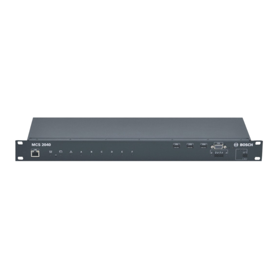 Bosch MCS 2040 Installationsanleitung