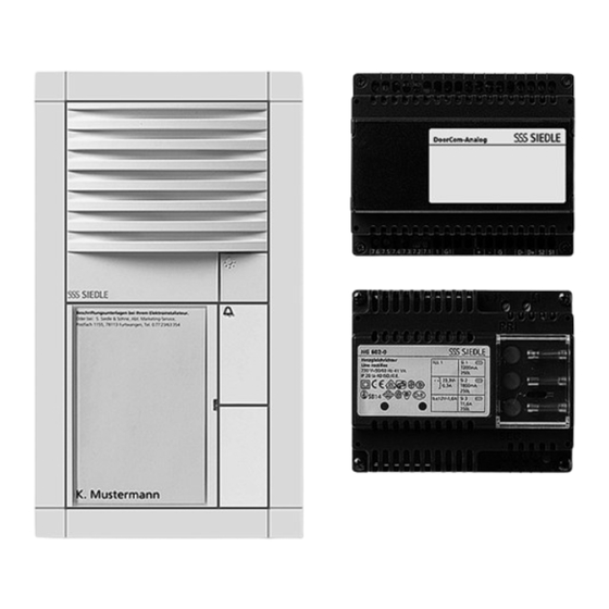 SSS Siedle DoorCom DCAS 612-02 Produktinformation