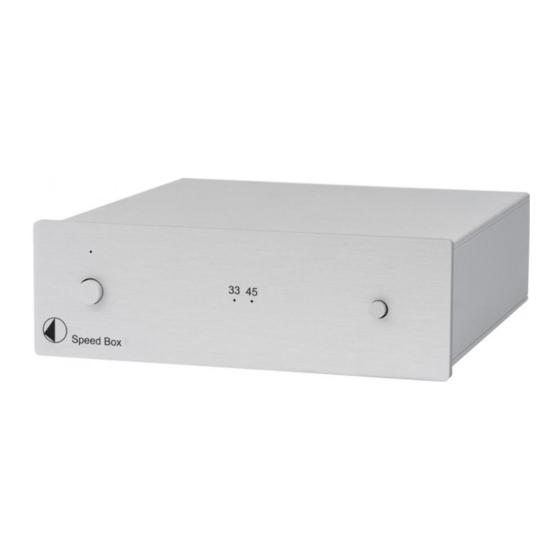 Pro-Ject Audio Systems Speed Box S Bedienungsanleitung