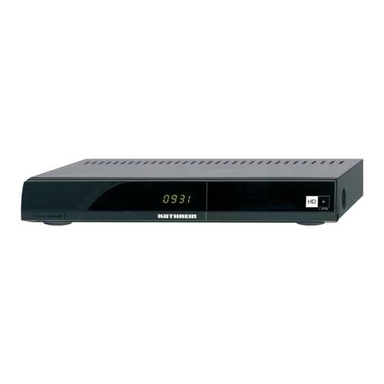 Kathrein UFS 931sw/HD+ Betriebsanleitung