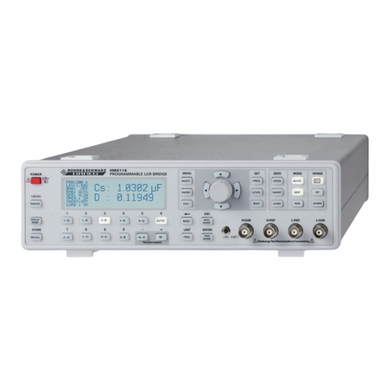 Hameg Instruments LCR-Bridge HM8118 Handbuch