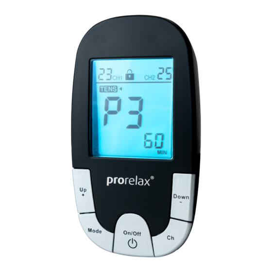Prorelax TENS+EMS suPer DUO Kurzanleitung
