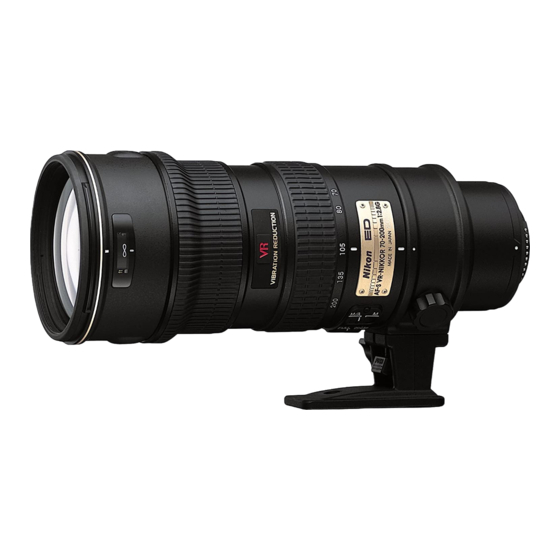 Nikon AF-S VR Zoom-Nikkor ED 70–200 mm f/2.8 G IF Bedienungsanleitung