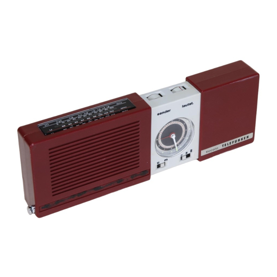 Telefunken ticcolo 101 Hinweise Zur Bedienung