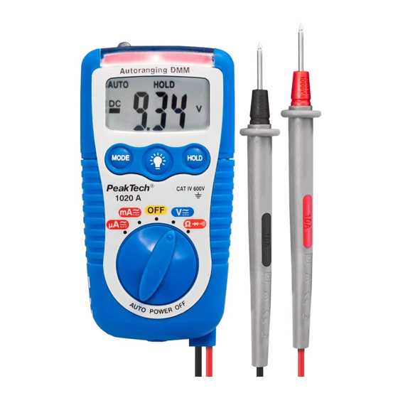 PeakTech 1020 A Bedienungsanleitung