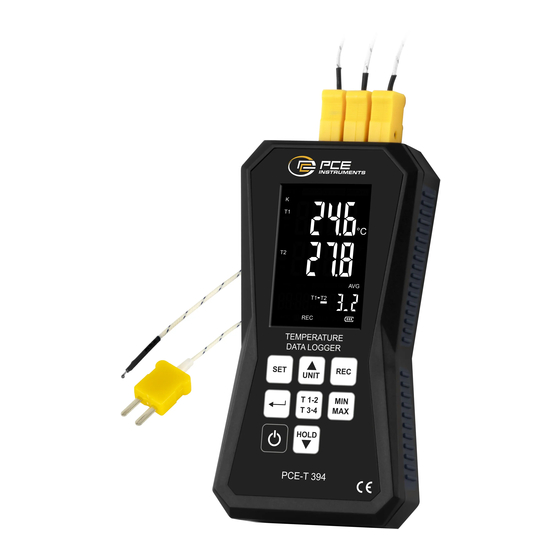 PCE Instruments PCE-T 394 Bedienungsanleitung