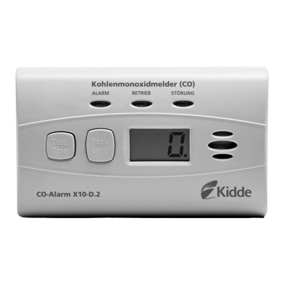 Kidde CO-Alarm X10-D.2 Bedienungsanleitung