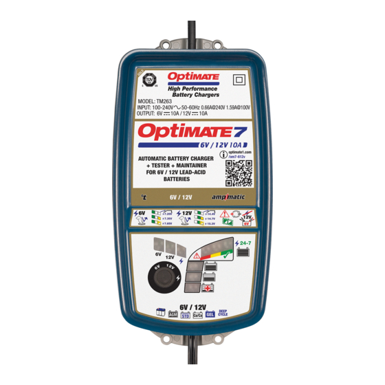 Tecmate Optimate 7 TM263 Anwendungsvorschriften