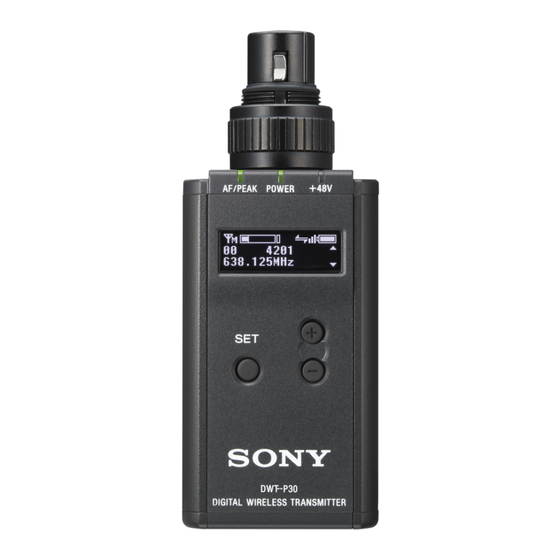 Sony DWT-P30 Bedienungsanleitung