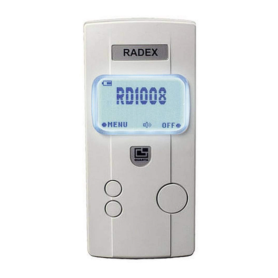 RADEX RD1008 Erste Schritte