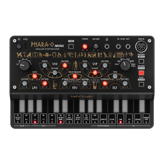 Behringer PHARA-O MINI Schnellstartanleitung