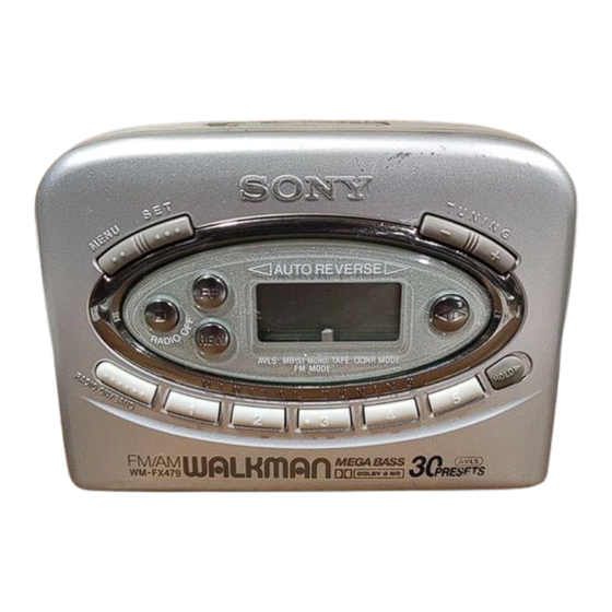 Sony Walkman WM-FX479 Bedienungsanleitung