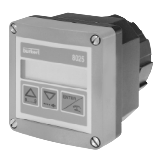 bürkert 8025 Bedienungsanleitung