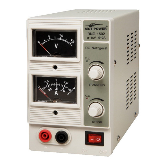 ETT Distribution McPower RNG-1502 Bedienungsanleitung
