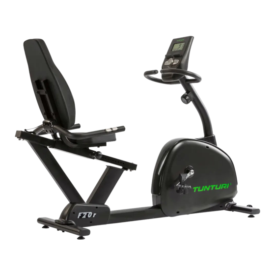 Tunturi F20R Recumbent Bike Benutzerhandbuch