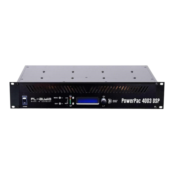 PL-AUDIO PowerPac 4003 DSP Handbuch