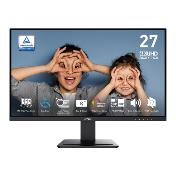 MSI PRO MP273U Benutzerhandbuch