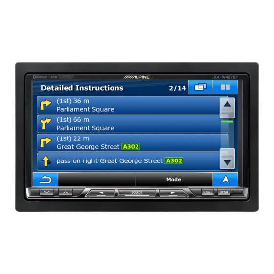 Alpine iXA-W407BT Bedienungsanleitung