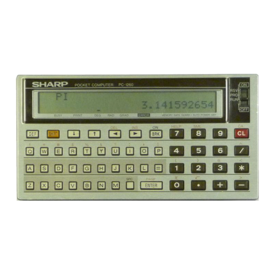 Sharp PC-1260 Bedienungsanleitung