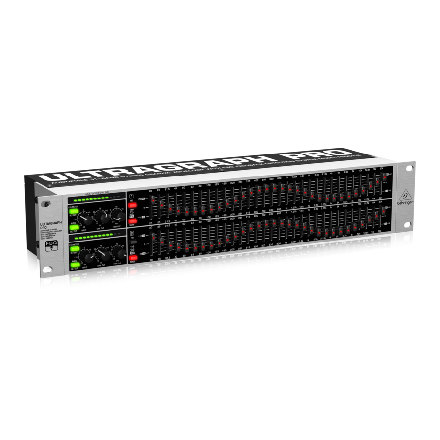 Behringer ULTRA-GRAPH PRO GEQ3102 Bedienungsanleitung