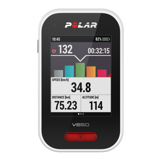 Polar V650 Kurzanleitung