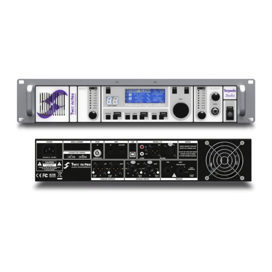 Two Notes Torpedo Studio Bedienungsanleitung