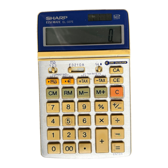 Sharp Elsi Mate EL-337E Bedlenungsanleitung