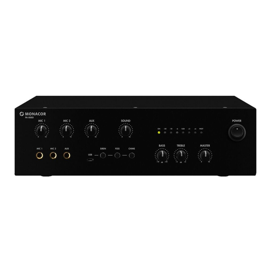 Monacor PA-888D Anleitung