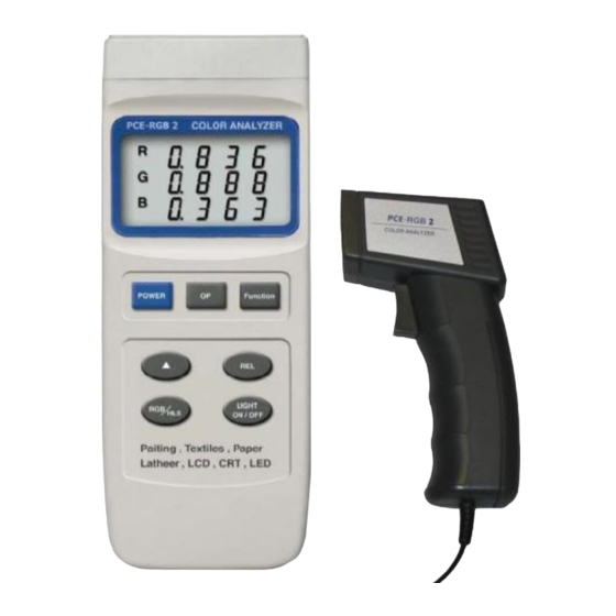 PCE Instruments PCE-RGB 2 Bedienungsanleitung