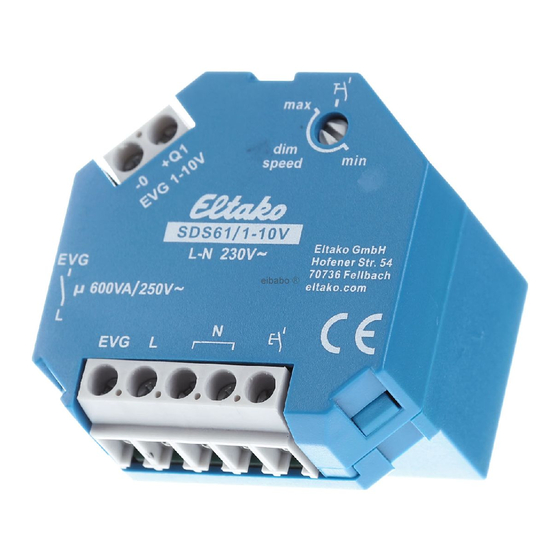 Eltako electronics SDS61/1-10V Kurzanleitung
