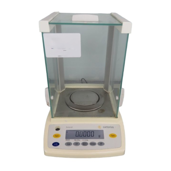 Sartorius Extend Serie Betriebsanleitung