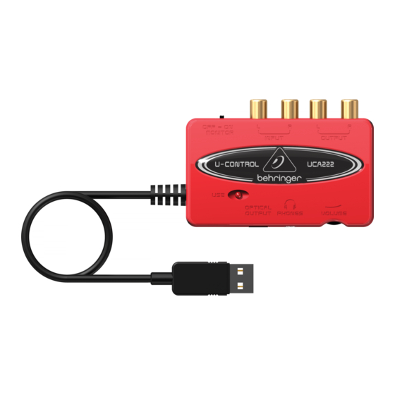 Behringer U-CONTROL UCA222 Bedienungsanleitung