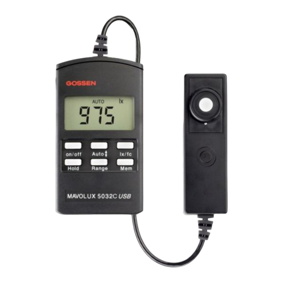 Gossen MAVOLUX 5032C/B USB Bedienungsanleitung