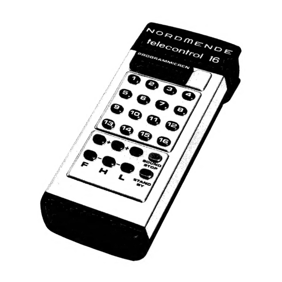 Nordmende telecontrol 1600 Funktionsbeschreibung