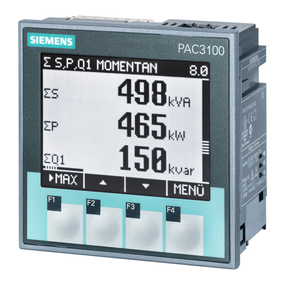 Siemens Sentron PAC3100 Betriebsanleitung