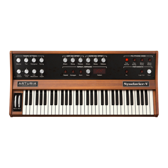 Arturia Synclavier V 3200 Bedienungsanleitung