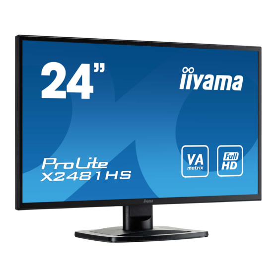 iiyama ProLite XB2481HS Bedienungsanleitung