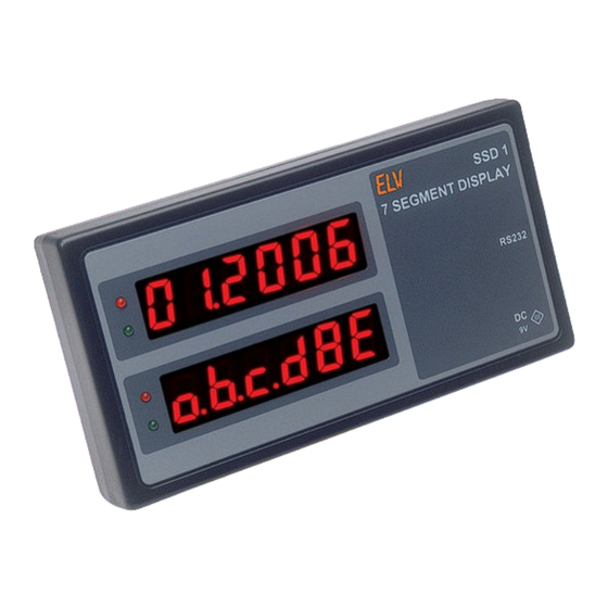 elv SSD 1 Bedienungsanleitung