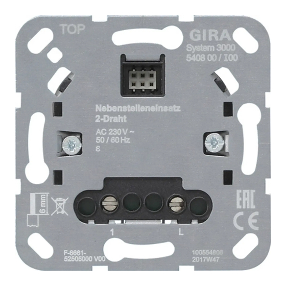 Gira 5408 00 Bedienungsanleitung