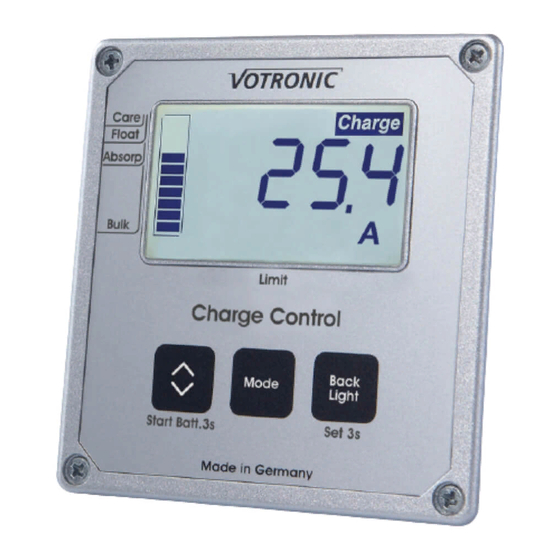 Votronic LCD-Charge Control S Montage- Und Bedienungsanleitung